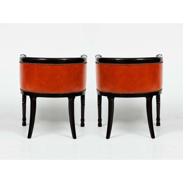 Wood Impressive Neoclassical Style Lacquered Ram's Head Armchairs - A Pair For Sale - Image 7 of 8