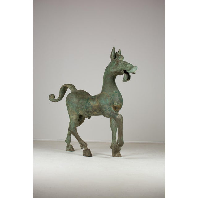 Han Dynasty Style Heavenly Horse, 1800s, Bronze For Sale - Image 6 of 11