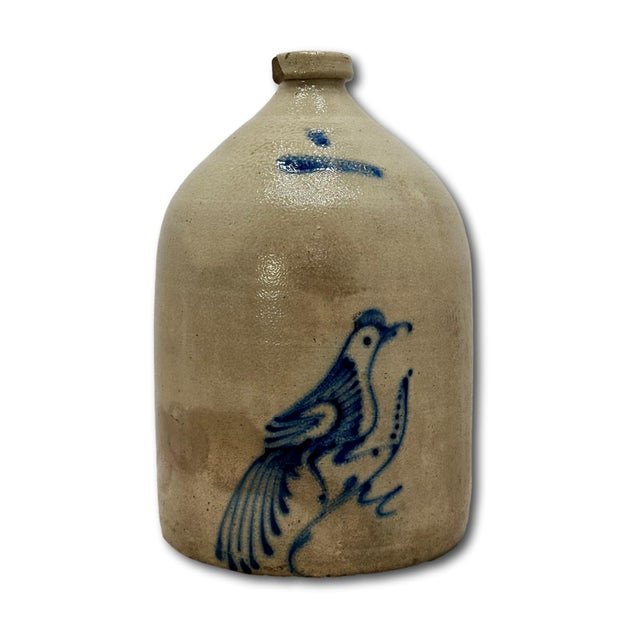This Really is an Outstanding Example of a Authentic Antique American Primitive Stoneware Jug. Circa Approx 1870s. It is...