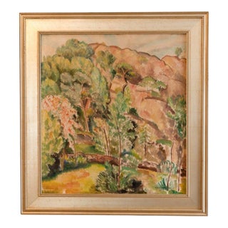 Post-Impressionist Swedish Hillside Landscape Oil Painting For Sale