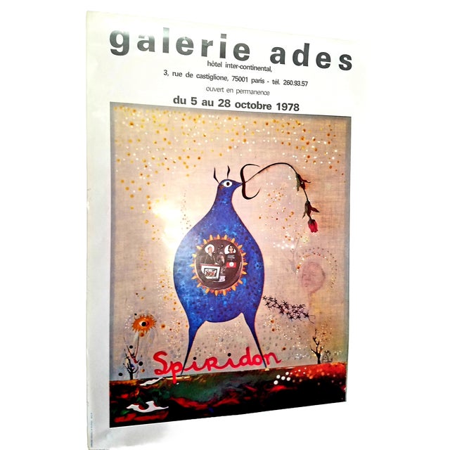 Surrealism 1970s Original Art Poster Exhibition Galerie Ades Vintage François Mitic Spiridon For Sale - Image 3 of 12
