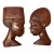 Carved Hardwood African Man Woman Wall Art For Sale