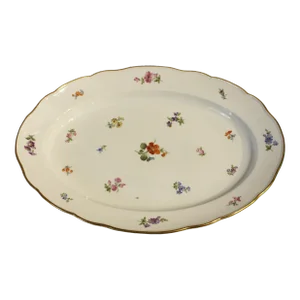 Late 19th Century Floral Meissen Oval Platter