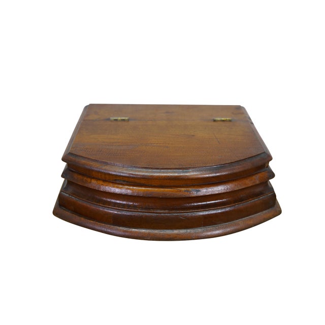 Victorian Antique Victorian Mahogany Curved Dresser Glove Box Felt Lined Jewelry Storage For Sale - Image 3 of 11
