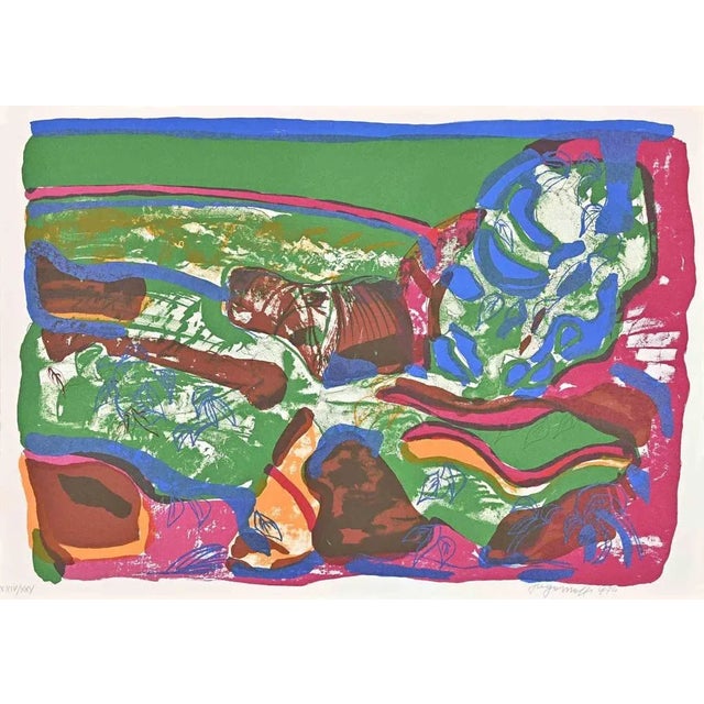 Abstract Composition is an artwork realized by Ugo Maffi in 1974. Mixed-colored lithograph. Hand-signed by the artist on...