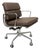 Herman Miller Eames Aluminum Group Soft Pad Management Chair - Espresso Brown Leather For Sale