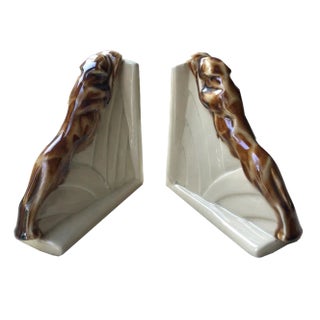 Art Deco Panther Bookends, Set of 2 For Sale