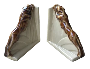 Art Deco Panther Bookends, Set of 2