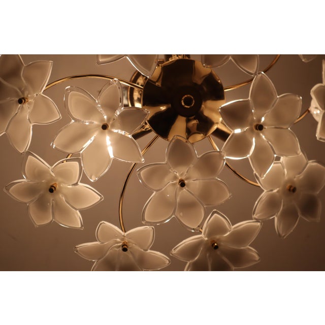 Austrian White Murano Flowered Glass Hanging Lamp, 1990s For Sale - Image 6 of 18