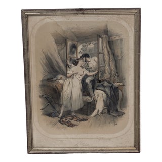 Le Baiser, Romantic Scene, 1962, Wood, Framed For Sale