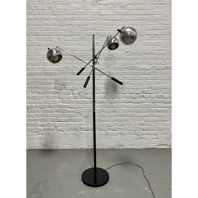 Mid-Century Modern Mid Century Modern Robert Sonneman Chrome Floor Lamp - Adjustable 3 Arm “Eyeball” Design, C. 1960’s For Sale - Image 3 of 10