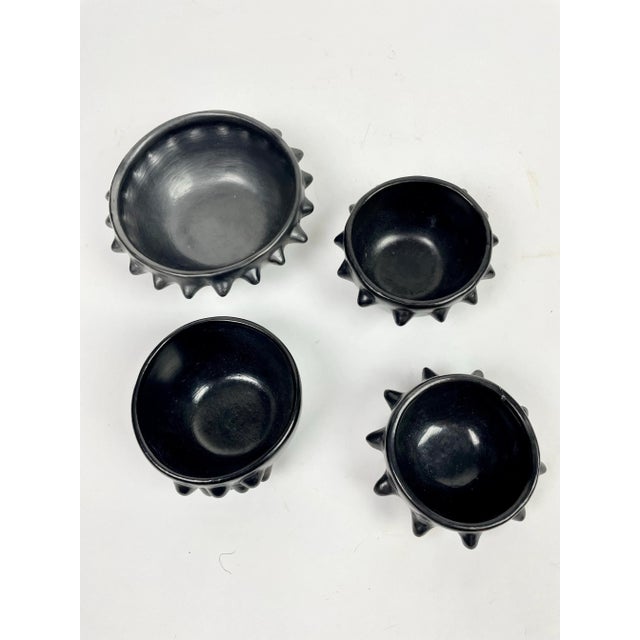 Early 21st Century Mexican Modern Brutalist Black Clay Bowls- a Set of 4 For Sale - Image 5 of 5