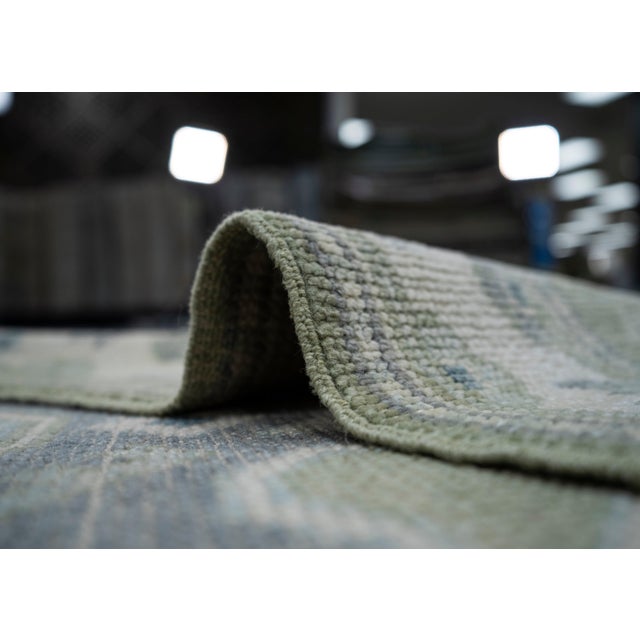 Green Turkish Oushak Rug 3' x 12'3" #19225 For Sale - Image 8 of 8