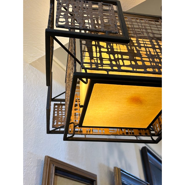 1960s Mid Century Modern Asian Modern Flush Mount Light Fixture. For Sale In West Palm - Image 6 of 8