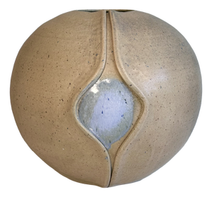 Sculptural Handmade Ceramic Vase with Central Glazed Window, Germany, 1980s