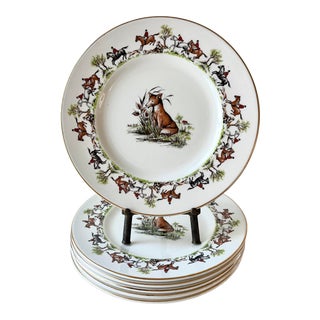 1940s Tally Ho by Maddock England, Set of 6 Salad Plates For Sale