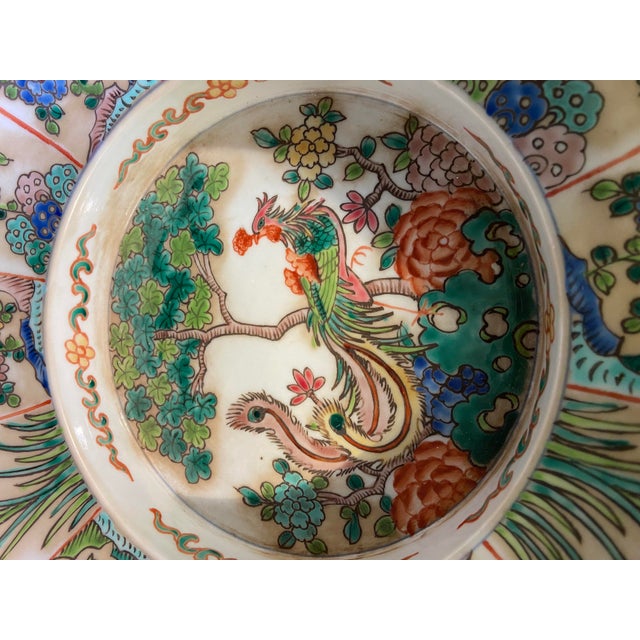Chinese Late 20th Century Large Pedestal Bowl With Floral Motif For Sale - Image 3 of 7