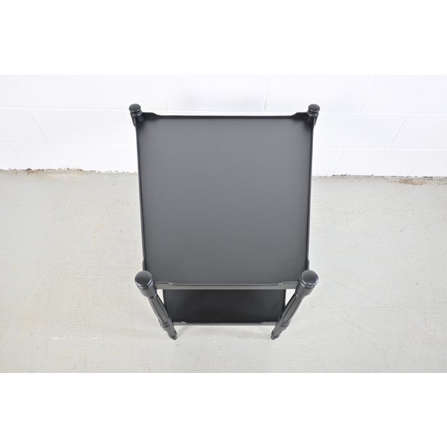 Black Heritage Furniture French Regency Black Lacquered Wedge Table For Sale - Image 8 of 13