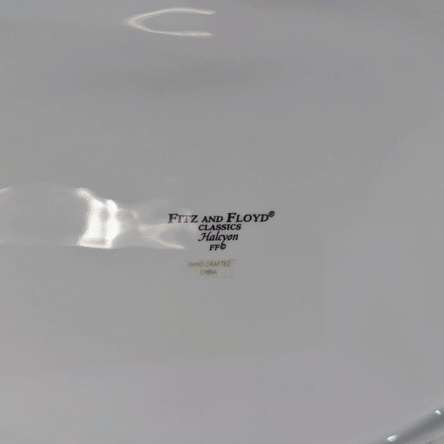 90's Fitz and Floyd Classics "Halcyon" Floral Trimmed Large Tray For Sale - Image 9 of 10