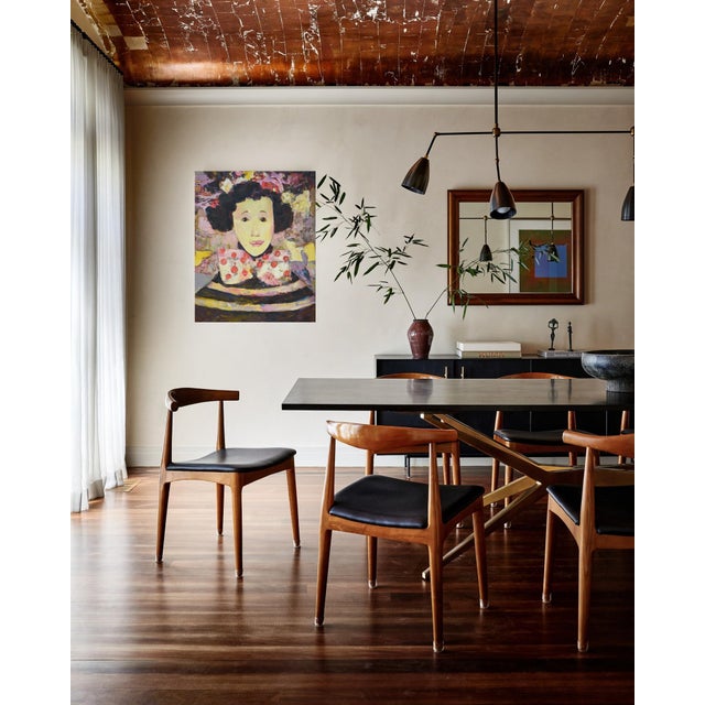 Textile Girl With a Bow.Modern Original Painting. For Sale - Image 7 of 11