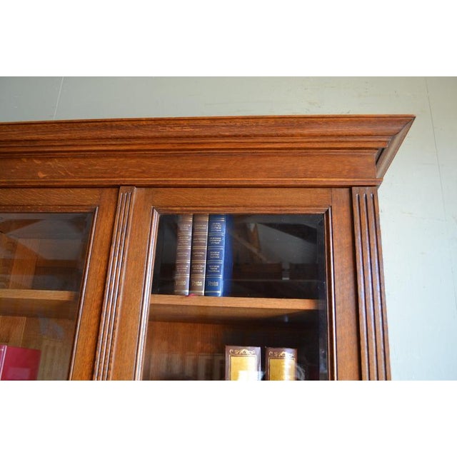 Antique Art Deco Oak Bookcase For Sale - Image 5 of 10