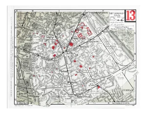 1959 Original Cartes Tarides Map of Paris, XIII Arrondissement