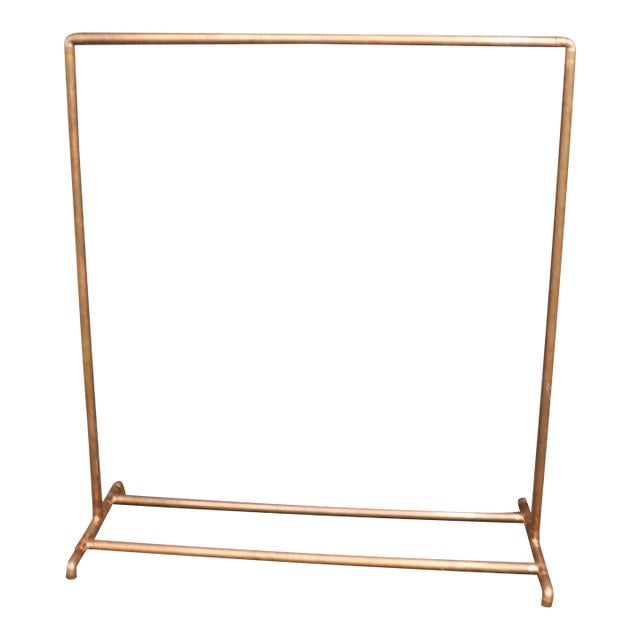 Industrial Copper Pipe Garment Rack or Retail Clothing Display Stand For Sale