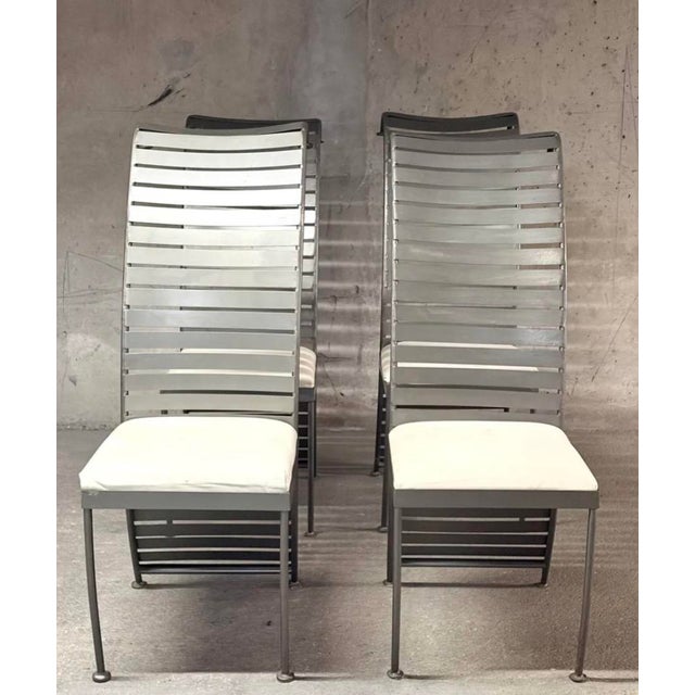 Postmodern Steel Chairs, 1980, Set of 4 For Sale - Image 10 of 10