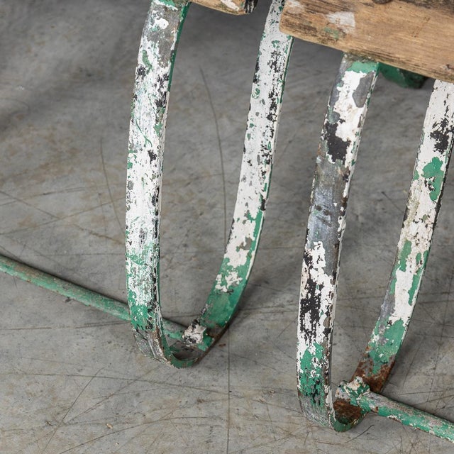 Antique 19th Century Victorian Wrought Iron & Wood Garden Seats, 1890, Set of 4 For Sale - Image 14 of 18