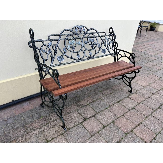 Antique Victorian Blacksmith-Made Cast Iron Garden Bench For Sale - Image 4 of 6