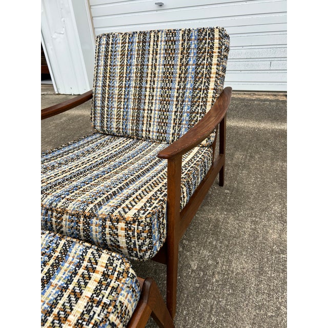 Mid 20th Century Made in Yugoslavia Lounge Chair and Ottoman For Sale - Image 4 of 14