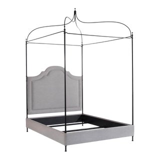 John Richard Modern Classics Silvia Iron Upholstered King Canopy Bed For Sale
