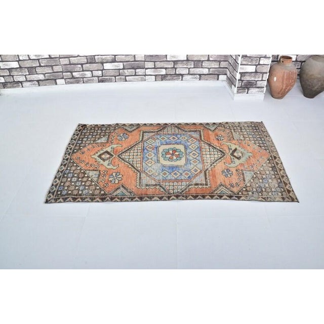 Handmade wool carpet in Turkish Anatolia , Vintage Oushak Rug,Turkish Vintage Anatolian Rug, Handmade wool Rug . One Of...