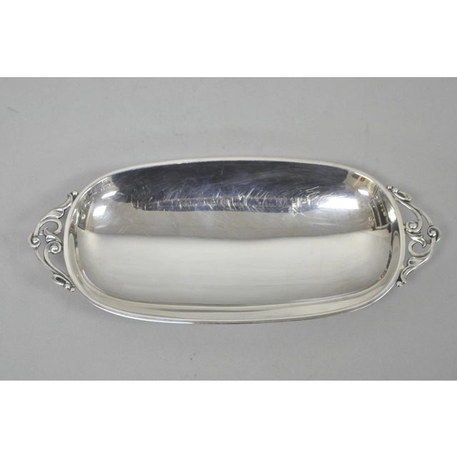 Vintage Denmark Gidom Fraberg Designed Silver Plated Narrow Trinket Candy Dish For Sale In Philadelphia - Image 6 of 11
