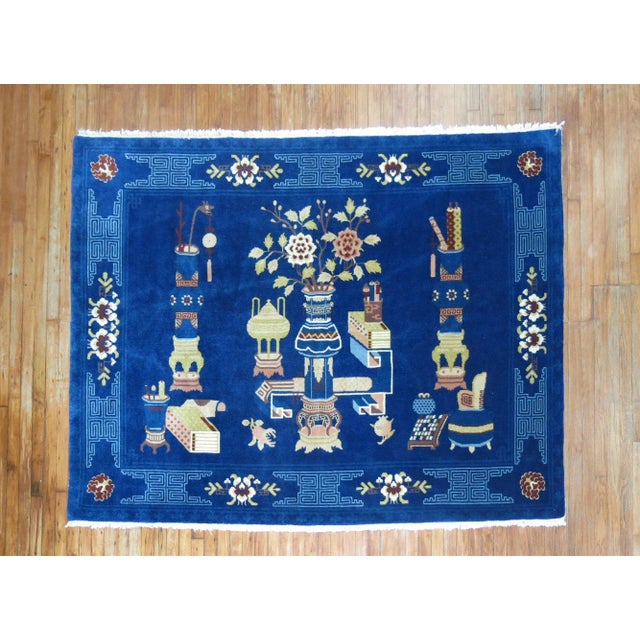 Vintage Chinese Pictorial Rug, 5'4'' X 7'6'' For Sale In New York - Image 6 of 6