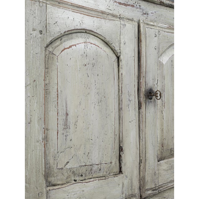 Antique French 2-Door Painted Rustic Buffet C1700's For Sale - Image 10 of 12