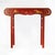 Vintage Chinese Red Lacquer Console Table With Gilt Landscape Scenery and Scroll Ends For Sale - Image 13 of 18