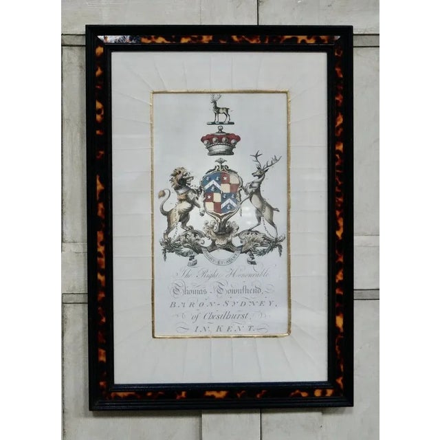 Coats of Arms, 1900, Artworks on Paper, Framed, Set of 2 For Sale - Image 3 of 13