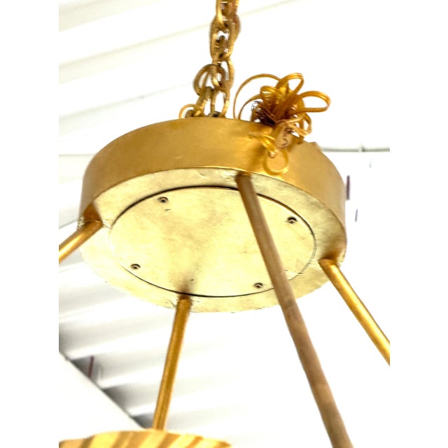 Apollo Grand Circular Laurel Leaf Chandelier in Gilt Wrought Iron For Sale - Image 9 of 14