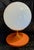 Space Age Table Lamp with Orange Metal Base and Round White Glass Shade, 1970s, in Very Good conditions. Designed 1970 to...