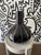 Vintage Black Glass Vase with White Trim, 1950s For Sale - Image 9 of 17