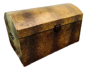 Vintage Trunk Storage Chest W/Faux Crocodile Finish