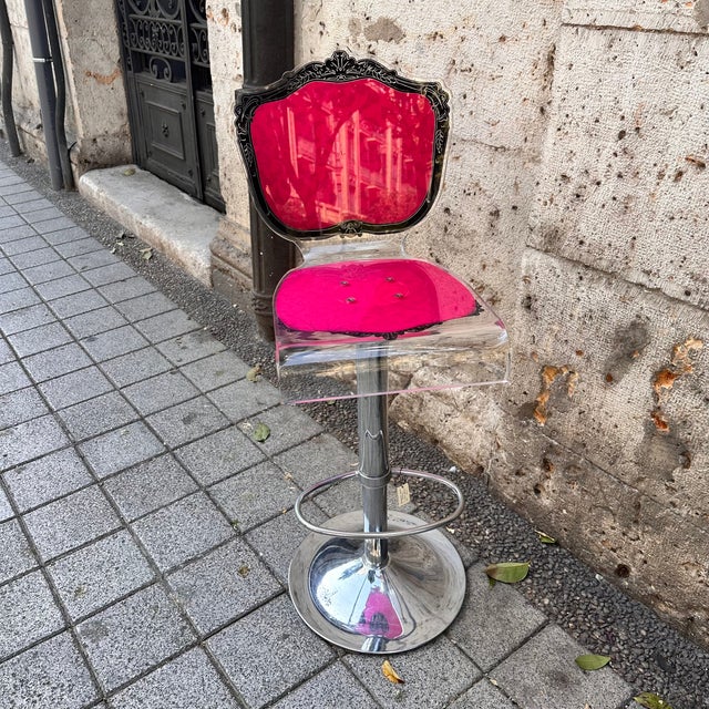 Early 21st Century Neo-Baroque Stool in Acrylic Glass from Acrila, France, 2000s For Sale - Image 5 of 18