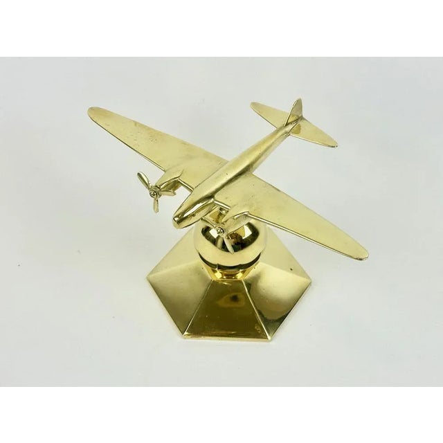Gold Brass Mosquito Desk Plane Model from de Havilland, 1940s For Sale - Image 8 of 16