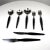 1960s Rostfri Gab Black and Stainless Flatware Set of 7 Made Sweden For Sale - Image 4 of 13