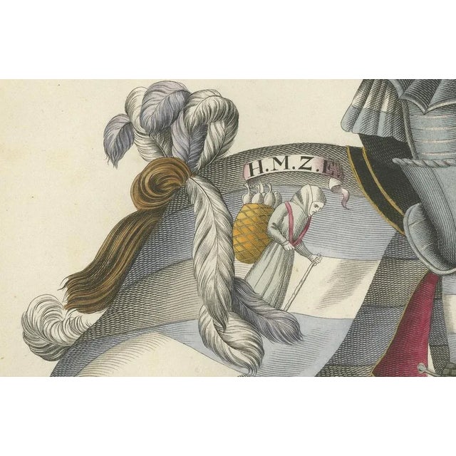 Mid 19th Century Heraldic Knights Charging in Contest, 1842, Paper For Sale - Image 5 of 8