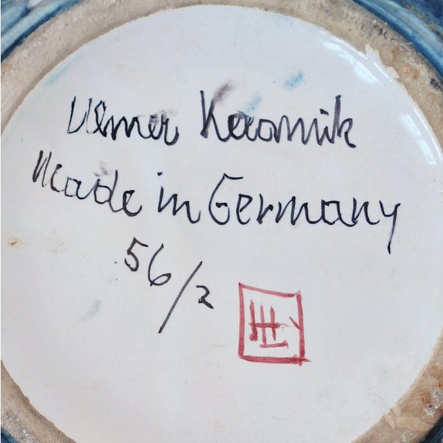 Turquoise Large Peacock Floor Vase by Ulmer Keramik, 1950s For Sale - Image 8 of 12