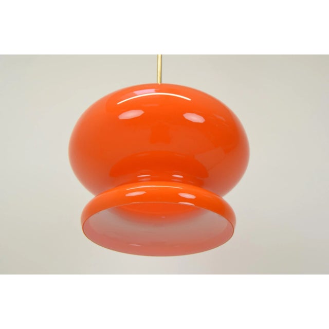 Metal Mid-Century Glass Pendant, 1960s For Sale - Image 7 of 11