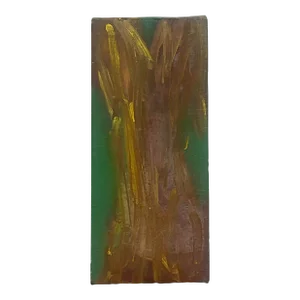 Vintage Russell Christoffersen Abstract on Canvas in Green and Gold