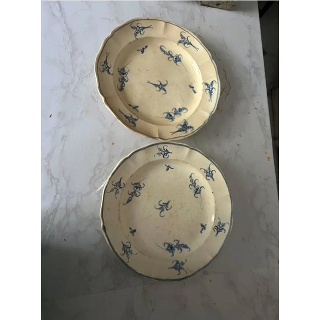 Delft Antique 18th Century Hand Painted Chantilly Plates- Set of 4 For Sale - Image 4 of 5